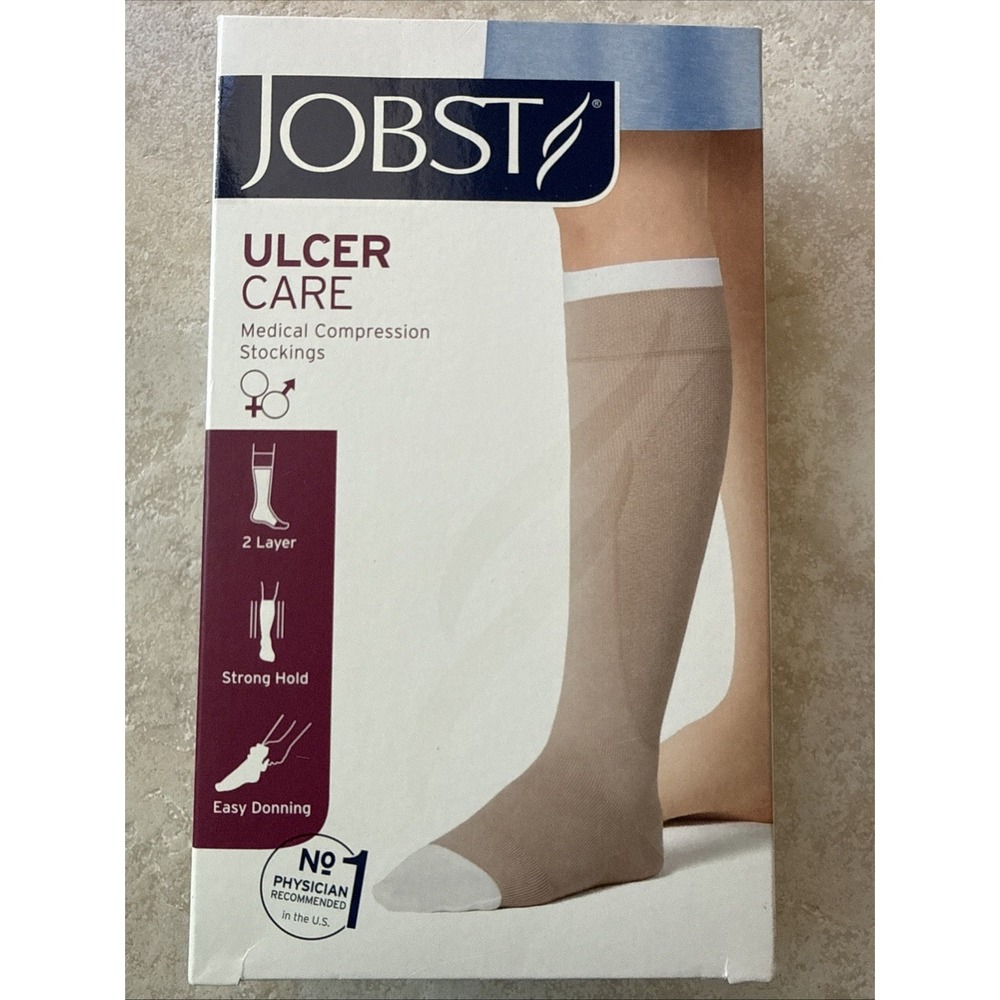 Jobst 114530 Ulcercare Beige 40 mmHg‎ 3X-Large Knee Zip-Right Compression NEW